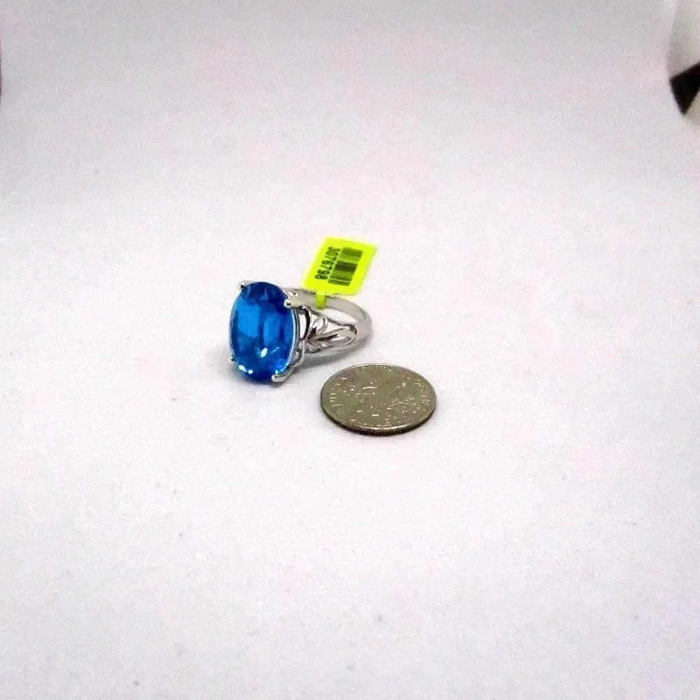 Solitaire Ring Caribbean Quartz Sterling Silver